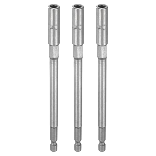 HARFINGTON 3 x Steckschlüssel-Bohrer, 6 mm, metrischer Schlag-Stecknuss, 1/4-Zoll-Sechskantschaft, 150 mm, extra lange 6-Punkt-Stecknüsse, Schnellwechsel, CR-V-Stahl, Bolzen-Setter für Bohrschrauber HARFINGTON 3 x Steckschlüssel-Bohrer, 6 mm, metrischer Schlag-Stecknuss, 1/4-Zoll-Sechskantschaft, 150 mm, extra lange 6-Punkt-Stecknüsse, Schnellwechsel, CR-V-Stahl, Bolzen-Setter für Bohrschrauber von HARFINGTON