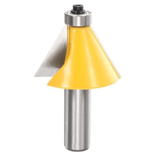 HARFINGTON 30 Grad Fasenfräser Bit 1/2 Zoll Schaft 2,5 cm Schnittlänge Hartmetallspitze mit Lager für Holzbearbeitung Fräser Werkzeug Gelb HARFINGTON 30 Grad Fasenfräser Bit 1/2 Zoll Schaft 2,5 cm Schnittlänge Hartmetallspitze mit Lager für Holzbearbeitung Fräser Werkzeug Gelb von HARFINGTON