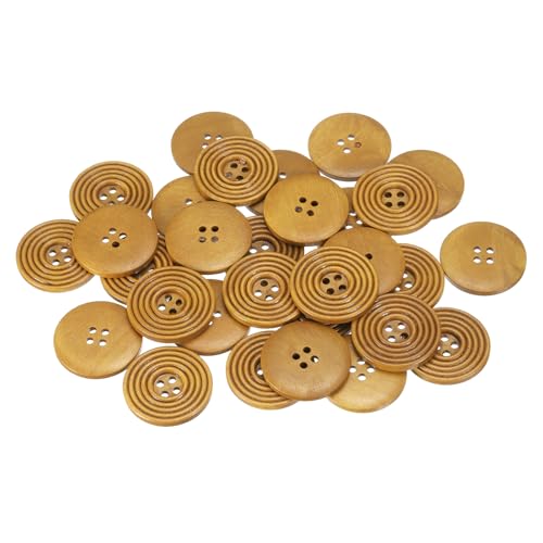 HARFINGTON 30 Stück 4-Loch-Blumen-Nähknöpfe, 38 mm, handgefertigt, Holz, Ersatzknöpfe für Kleidung, Dekoration, DIY-Zubehör, Khaki HARFINGTON 30 Stück 4-Loch-Blumen-Nähknöpfe, 38 mm, handgefertigt, Holz, Ersatzknöpfe für Kleidung, Dekoration, DIY-Zubehör, Khaki von HARFINGTON