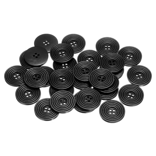 HARFINGTON 30 Stück 4-Loch-Blumen-Nähknöpfe, 38 mm, handgefertigt, Holz, Ersatzknöpfe für Kleidung, Dekoration, DIY-Zubehör, Schwarz HARFINGTON 30 Stück 4-Loch-Blumen-Nähknöpfe, 38 mm, handgefertigt, Holz, Ersatzknöpfe für Kleidung, Dekoration, DIY-Zubehör, Schwarz von HARFINGTON