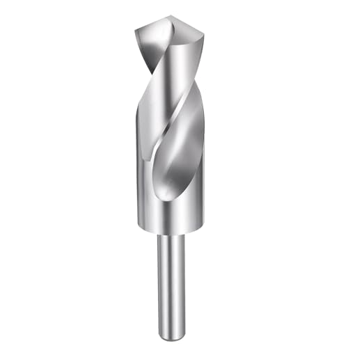 HARFINGTON 30 mm Bohrer, 1,27 cm, reduzierter Schaft, rund, 4241 Hochgeschwindigkeitsstahl, unbeschichtet (hell), 118°-Standardspitze für Kunststoff, Holz, Kupfer, Aluminium, Eisen, mittelweiches von HARFINGTON