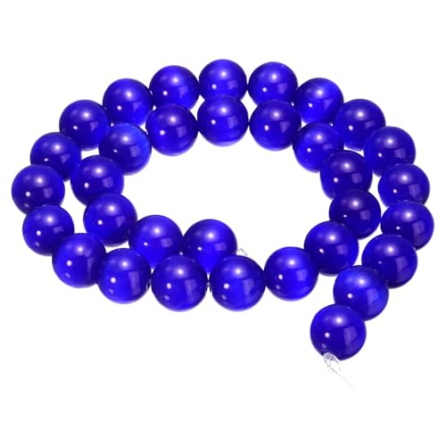 HARFINGTON 32 Stück Saphirblaue Katzenaugen-Steinperlen, 12 mm, rund, glatt, Edelstein-Kristall, lose Perlen für Schmuckherstellung, Armbänder, Halsketten, Ohrringe, DIY HARFINGTON 32 Stück Saphirblaue Katzenaugen-Steinperlen, 12 mm, rund, glatt, Edelstein-Kristall, lose Perlen für Schmuckherstellung, Armbänder, Halsketten, Ohrringe, DIY von HARFINGTON