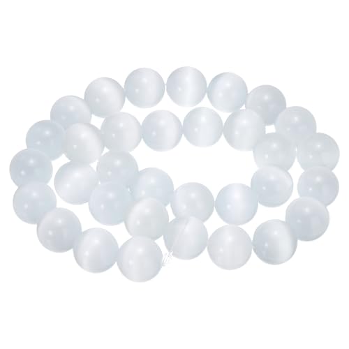 HARFINGTON 32 cremeweiße Katzenaugen-Steinperlen, 12 mm, rund, glatt, Edelstein-Kristall, lose Perlen für Schmuckherstellung, Armbänder, Halsketten, Ohrringe, DIY HARFINGTON 32 cremeweiße Katzenaugen-Steinperlen, 12 mm, rund, glatt, Edelstein-Kristall, lose Perlen für Schmuckherstellung, Armbänder, Halsketten, Ohrringe, DIY von HARFINGTON