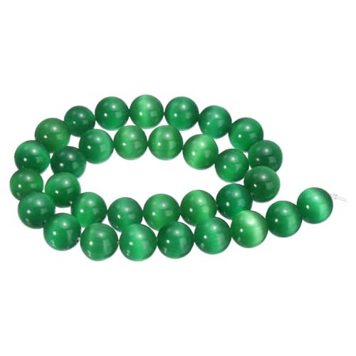 HARFINGTON 32 dunkelgrüne Katzenaugen-Steinperlen, 12 mm, rund, glatt, Edelstein-Kristall, lose Perlen für Schmuckherstellung, Armbänder, Halsketten, Ohrringe, DIY HARFINGTON 32 dunkelgrüne Katzenaugen-Steinperlen, 12 mm, rund, glatt, Edelstein-Kristall, lose Perlen für Schmuckherstellung, Armbänder, Halsketten, Ohrringe, DIY von HARFINGTON