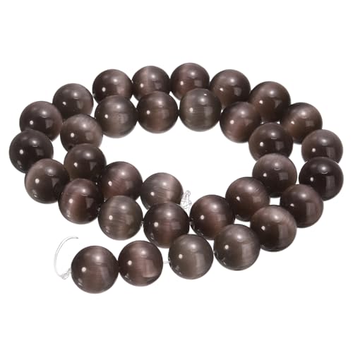 HARFINGTON 32 schwarzgraue Katzenaugen-Steinperlen, 12 mm, rund, glatt, Edelstein-Kristall, lose Perlen für Schmuckherstellung, Armbänder, Halsketten, Ohrringe, DIY HARFINGTON 32 schwarzgraue Katzenaugen-Steinperlen, 12 mm, rund, glatt, Edelstein-Kristall, lose Perlen für Schmuckherstellung, Armbänder, Halsketten, Ohrringe, DIY von HARFINGTON