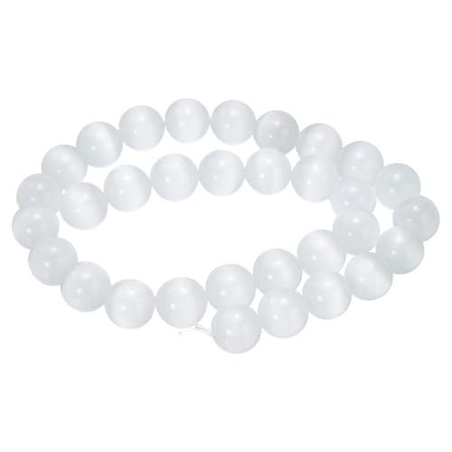 HARFINGTON 32 weiße Katzenaugen-Steinperlen, 12 mm, rund, glatt, Edelstein-Kristall, lose Perlen für Schmuckherstellung, Armbänder, Halsketten, Ohrringe, DIY HARFINGTON 32 weiße Katzenaugen-Steinperlen, 12 mm, rund, glatt, Edelstein-Kristall, lose Perlen für Schmuckherstellung, Armbänder, Halsketten, Ohrringe, DIY von HARFINGTON
