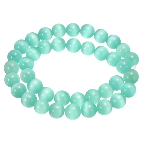 HARFINGTON 38 Stück hellgrüne Katzenaugen-Steinperlen, 10 mm, rund, glatt, Edelstein-Kristall, lose Perlen für Schmuckherstellung, Armbänder, Halsketten, Ohrringe, DIY HARFINGTON 38 Stück hellgrüne Katzenaugen-Steinperlen, 10 mm, rund, glatt, Edelstein-Kristall, lose Perlen für Schmuckherstellung, Armbänder, Halsketten, Ohrringe, DIY von HARFINGTON