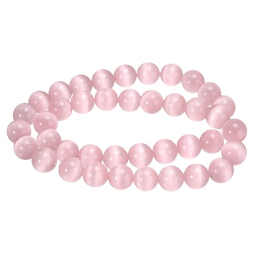 HARFINGTON 38 Stück hellrosa Katzenaugen-Steinperlen, 10 mm, rund, glatt, Edelstein-Kristall, lose Perlen für Schmuckherstellung, Armbänder, Halsketten, Ohrringe, DIY HARFINGTON 38 Stück hellrosa Katzenaugen-Steinperlen, 10 mm, rund, glatt, Edelstein-Kristall, lose Perlen für Schmuckherstellung, Armbänder, Halsketten, Ohrringe, DIY von HARFINGTON
