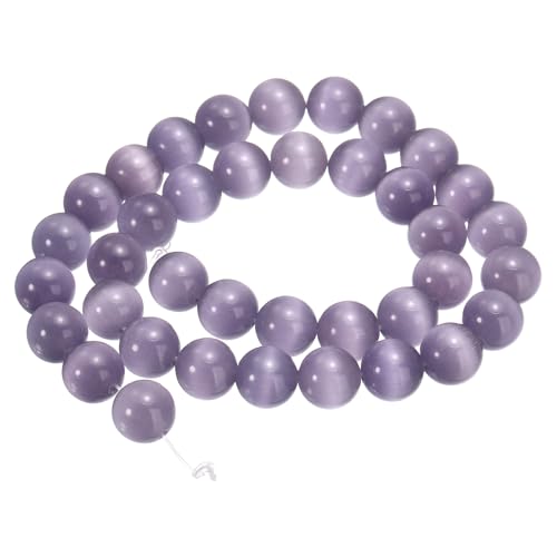 HARFINGTON 38 Stück hellviolette Katzenaugen-Steinperlen, 10 mm, rund, glatt, Edelstein-Kristall, lose Perlen für Schmuckherstellung, Armbänder, Halsketten, Ohrringe, DIY HARFINGTON 38 Stück hellviolette Katzenaugen-Steinperlen, 10 mm, rund, glatt, Edelstein-Kristall, lose Perlen für Schmuckherstellung, Armbänder, Halsketten, Ohrringe, DIY von HARFINGTON