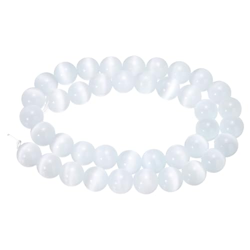 HARFINGTON 38 cremeweiße Katzenaugen-Steinperlen, 10 mm, rund, glatt, Edelstein-Kristall, lose Perlen für Schmuckherstellung, Armbänder, Halsketten, Ohrringe, DIY HARFINGTON 38 cremeweiße Katzenaugen-Steinperlen, 10 mm, rund, glatt, Edelstein-Kristall, lose Perlen für Schmuckherstellung, Armbänder, Halsketten, Ohrringe, DIY von HARFINGTON
