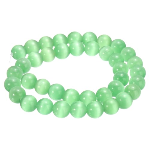 HARFINGTON 38 hellgrüne Katzenaugen-Steinperlen, 10 mm, rund, glatt, Edelstein-Kristall, lose Perlen für Schmuckherstellung, Armbänder, Halsketten, Ohrringe, DIY HARFINGTON 38 hellgrüne Katzenaugen-Steinperlen, 10 mm, rund, glatt, Edelstein-Kristall, lose Perlen für Schmuckherstellung, Armbänder, Halsketten, Ohrringe, DIY von HARFINGTON