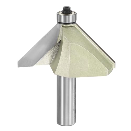 HARFINGTON 45-Grad-Fasenfräser-Bit, 1,27 cm Schaft, 3,5 cm Schneidkante, Hartmetallspitze mit Lager für Holzbearbeitung, Fräswerkzeug, Gold HARFINGTON 45-Grad-Fasenfräser-Bit, 1,27 cm Schaft, 3,5 cm Schneidkante, Hartmetallspitze mit Lager für Holzbearbeitung, Fräswerkzeug, Gold von HARFINGTON