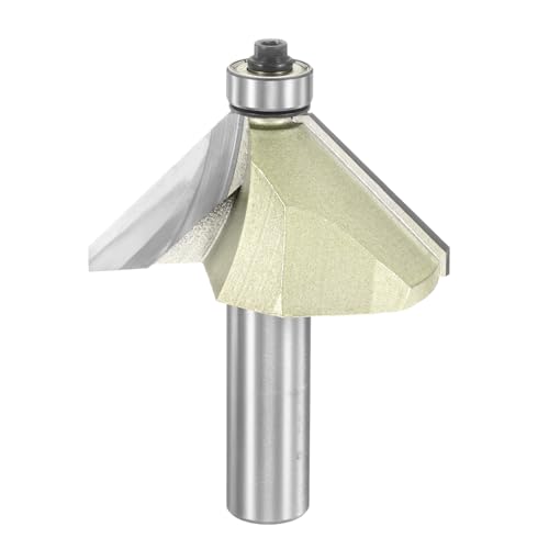 HARFINGTON 45-Grad-Fasenfräser-Bit, 1,27 cm Schaft, 3,8 cm Schneidkante, Hartmetallspitze mit Lager für Holzbearbeitung, Fräswerkzeug, Gold HARFINGTON 45-Grad-Fasenfräser-Bit, 1,27 cm Schaft, 3,8 cm Schneidkante, Hartmetallspitze mit Lager für Holzbearbeitung, Fräswerkzeug, Gold von HARFINGTON