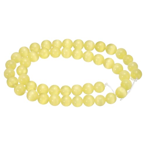 HARFINGTON 48 Stück Honiggelbe Katzenaugen-Steinperlen, 8 mm, rund, glatt, Edelstein-Kristall, lose Perlen für Schmuckherstellung, Armbänder, Halsketten, Ohrringe, DIY HARFINGTON 48 Stück Honiggelbe Katzenaugen-Steinperlen, 8 mm, rund, glatt, Edelstein-Kristall, lose Perlen für Schmuckherstellung, Armbänder, Halsketten, Ohrringe, DIY von HARFINGTON