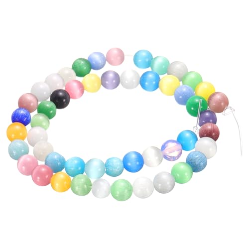 HARFINGTON 48 Stück Katzenaugen-Steinperlen, 8 mm, rund, glatt, Edelstein-Kristall, lose Perlen für Schmuckherstellung, Armbänder, Halsketten, Ohrringe, DIY HARFINGTON 48 Stück Katzenaugen-Steinperlen, 8 mm, rund, glatt, Edelstein-Kristall, lose Perlen für Schmuckherstellung, Armbänder, Halsketten, Ohrringe, DIY von HARFINGTON