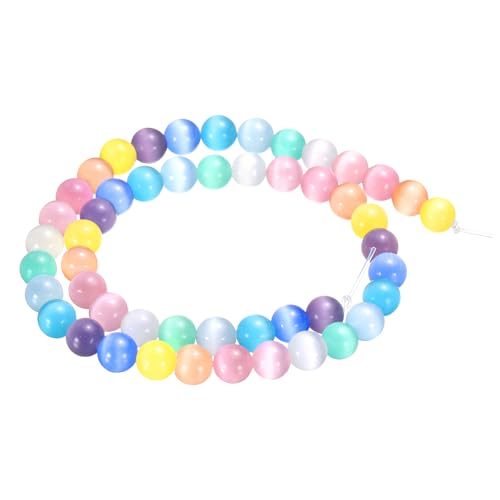 HARFINGTON 48 Stück gemischte Farben Katzenaugen-Steinperlen, 8 mm, rund, glatt, Edelstein-Kristall, lose Perlen für Schmuckherstellung, Armbänder, Halsketten, Ohrringe, DIY HARFINGTON 48 Stück gemischte Farben Katzenaugen-Steinperlen, 8 mm, rund, glatt, Edelstein-Kristall, lose Perlen für Schmuckherstellung, Armbänder, Halsketten, Ohrringe, DIY von HARFINGTON