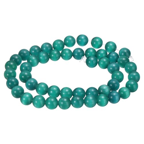 HARFINGTON 48 Stück grasgrüne Katzenaugen-Steinperlen, 8 mm, rund, glatt, Edelstein-Kristall, lose Perlen für Schmuckherstellung, Armbänder, Halsketten, Ohrringe, DIY HARFINGTON 48 Stück grasgrüne Katzenaugen-Steinperlen, 8 mm, rund, glatt, Edelstein-Kristall, lose Perlen für Schmuckherstellung, Armbänder, Halsketten, Ohrringe, DIY von HARFINGTON