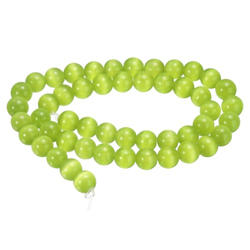 HARFINGTON 48 Stück hellmarinegrüne Katzenaugen-Steinperlen, 8 mm, rund, glatt, Edelstein-Kristall, lose Perlen für Schmuckherstellung, Armbänder, Halsketten, Ohrringe, DIY HARFINGTON 48 Stück hellmarinegrüne Katzenaugen-Steinperlen, 8 mm, rund, glatt, Edelstein-Kristall, lose Perlen für Schmuckherstellung, Armbänder, Halsketten, Ohrringe, DIY von HARFINGTON