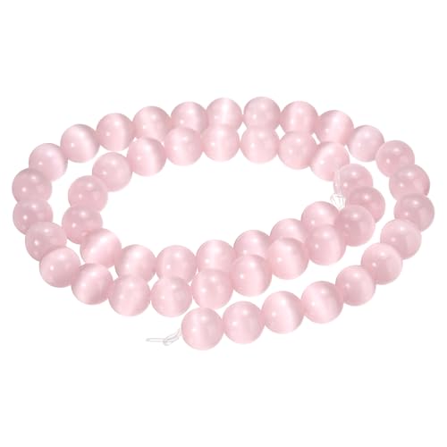 HARFINGTON 48 Stück hellrosa Katzenaugen-Steinperlen, 8 mm, rund, glatt, Edelstein-Kristall, lose Perlen für Schmuckherstellung, Armbänder, Halsketten, Ohrringe, DIY HARFINGTON 48 Stück hellrosa Katzenaugen-Steinperlen, 8 mm, rund, glatt, Edelstein-Kristall, lose Perlen für Schmuckherstellung, Armbänder, Halsketten, Ohrringe, DIY von HARFINGTON