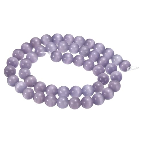 HARFINGTON 48 Stück hellviolette Katzenaugen-Steinperlen, 8 mm, rund, glatt, Edelstein-Kristall, lose Perlen für Schmuckherstellung, Armbänder, Halsketten, Ohrringe, DIY HARFINGTON 48 Stück hellviolette Katzenaugen-Steinperlen, 8 mm, rund, glatt, Edelstein-Kristall, lose Perlen für Schmuckherstellung, Armbänder, Halsketten, Ohrringe, DIY von HARFINGTON