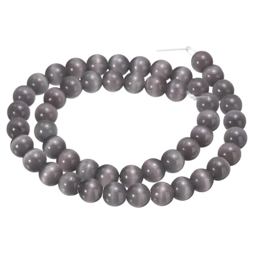 HARFINGTON 48 Stück schwarz-graue Katzenaugen-Steinperlen, 8 mm, rund, glatt, Edelstein-Kristall, lose Perlen für Schmuckherstellung, Armbänder, Halsketten, Ohrringe, DIY HARFINGTON 48 Stück schwarz-graue Katzenaugen-Steinperlen, 8 mm, rund, glatt, Edelstein-Kristall, lose Perlen für Schmuckherstellung, Armbänder, Halsketten, Ohrringe, DIY von HARFINGTON