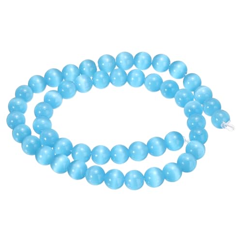 HARFINGTON 48 blaue Katzenaugen-Steinperlen, 8 mm, rund, glatt, Edelstein-Kristall, lose Perlen für Schmuckherstellung, Armbänder, Halsketten, Ohrringe, DIY HARFINGTON 48 blaue Katzenaugen-Steinperlen, 8 mm, rund, glatt, Edelstein-Kristall, lose Perlen für Schmuckherstellung, Armbänder, Halsketten, Ohrringe, DIY von HARFINGTON