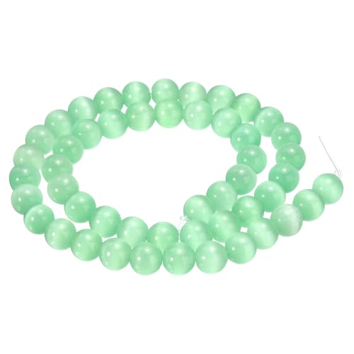 HARFINGTON 48 hellgrüne Katzenaugen-Steinperlen, 8 mm, rund, glatt, Edelstein-Kristall, lose Perlen für Schmuckherstellung, Armbänder, Halsketten, Ohrringe, DIY HARFINGTON 48 hellgrüne Katzenaugen-Steinperlen, 8 mm, rund, glatt, Edelstein-Kristall, lose Perlen für Schmuckherstellung, Armbänder, Halsketten, Ohrringe, DIY von HARFINGTON
