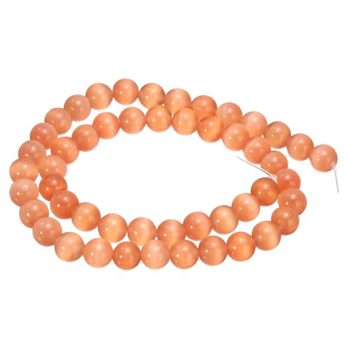 HARFINGTON 48 orangefarbene Katzenaugen-Steinperlen, 8 mm, rund, glatt, Edelstein-Kristall, lose Perlen für Schmuckherstellung, Armbänder, Halsketten, Ohrringe, DIY HARFINGTON 48 orangefarbene Katzenaugen-Steinperlen, 8 mm, rund, glatt, Edelstein-Kristall, lose Perlen für Schmuckherstellung, Armbänder, Halsketten, Ohrringe, DIY von HARFINGTON