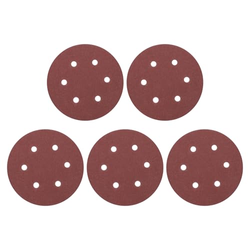 HARFINGTON 5 Stück 15,2 cm Schleifscheibe, 6 Löcher, Körnung 120, Klett-Schleifpapier, Exzenterschleifer-Pads für Holzbearbeitung, Automobil, Metallpolieren HARFINGTON 5 Stück 15,2 cm Schleifscheibe, 6 Löcher, Körnung 120, Klett-Schleifpapier, Exzenterschleifer-Pads für Holzbearbeitung, Automobil, Metallpolieren von HARFINGTON