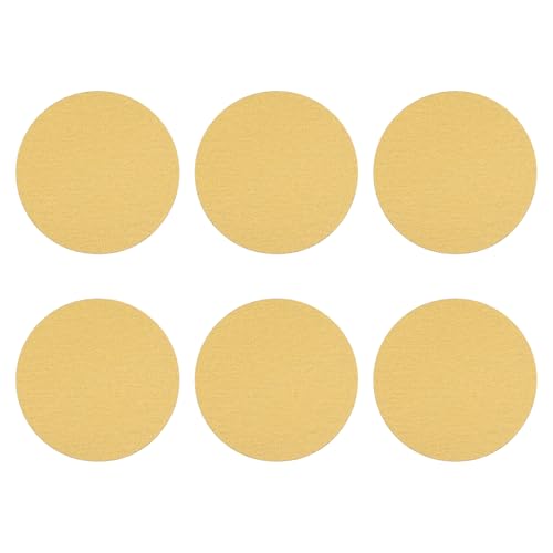 HARFINGTON 5 Stück 20,3 cm Schleifscheibe, Körnung 40, Klett-Schleifpapier, Exzenterschleifer-Pads für Holzbearbeitung, Automobil, Metallpolitur, Gelb, 5 Stück von HARFINGTON