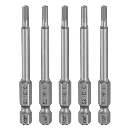 HARFINGTON 5 x H3.0 Sechskantkopf-Bohrer-Bits, 3 mm, metrische flache Spitze, 6,35 mm Sechskantschaft, 75 mm lang, magnetischer Sechskantschraubendreher, industrielle Schraubendreher, Power-Bits HARFINGTON 5 x H3.0 Sechskantkopf-Bohrer-Bits, 3 mm, metrische flache Spitze, 6,35 mm Sechskantschaft, 75 mm lang, magnetischer Sechskantschraubendreher, industrielle Schraubendreher, Power-Bits von HARFINGTON