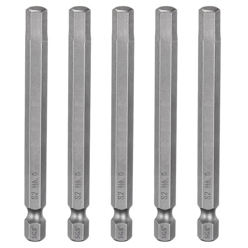 HARFINGTON 5 x H6.0 Sechskantkopf-Bohrer-Bits, 6 mm, metrische flache Spitze, 6 mm Sechskantschaft, 80 mm lang, magnetischer Sechskantschraubendreher, Stecknuss, industrielle Schraubendreher HARFINGTON 5 x H6.0 Sechskantkopf-Bohrer-Bits, 6 mm, metrische flache Spitze, 6 mm Sechskantschaft, 80 mm lang, magnetischer Sechskantschraubendreher, Stecknuss, industrielle Schraubendreher von HARFINGTON