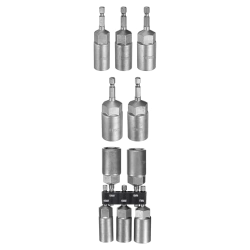 HARFINGTON 5 x Sechskant-Steckschlüssel-Bohrer, 15/16/17/18/19 mm, 6-Punkt-Bohrer-Stecknuss, 6,35 mm Sechskantschaft, 80 mm Länge, magnetischer Muttern-Setter HARFINGTON 5 x Sechskant-Steckschlüssel-Bohrer, 15/16/17/18/19 mm, 6-Punkt-Bohrer-Stecknuss, 6,35 mm Sechskantschaft, 80 mm Länge, magnetischer Muttern-Setter von HARFINGTON