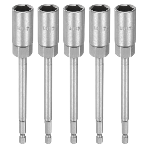 HARFINGTON 5 x Steckschlüssel-Bohrer, 14 mm, metrischer Schlag-Stecknuss, 1/4-Zoll-Sechskantschaft, 150 mm, extra lange 6-Punkt-Stecknüsse, Schnellwechsel, CR-V-Stahl, Bolzen-Setter für HARFINGTON 5 x Steckschlüssel-Bohrer, 14 mm, metrischer Schlag-Stecknuss, 1/4-Zoll-Sechskantschaft, 150 mm, extra lange 6-Punkt-Stecknüsse, Schnellwechsel, CR-V-Stahl, Bolzen-Setter für von HARFINGTON