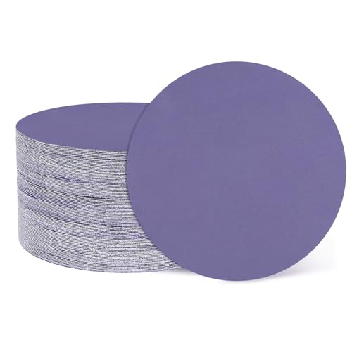 HARFINGTON 50 Stück 12,7 cm Schleifscheiben, Körnung 320, Klett-Schleifpapier, Exzenterschleifer-Pads für Holzbearbeitung, Automobil, Metallpolitur, Lila, 50 Stück von HARFINGTON