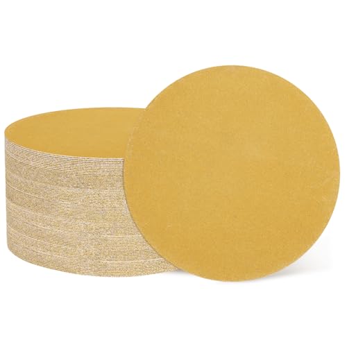 HARFINGTON 50 Stück 5,1 cm Schleifscheiben, Körnung 320, Klett-Schleifpapier, Exzenterschleifer-Pads für Holzbearbeitung, Automobil, Metallpolitur, Gold, 50 Stück von HARFINGTON