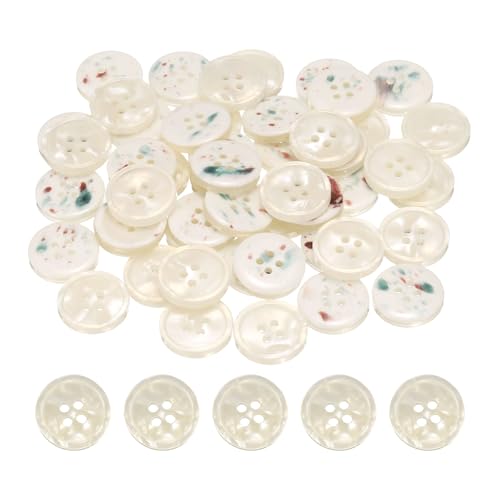 HARFINGTON 50 Stück Nähknöpfe, 20 mm, 4 Löcher, Kunstharz, rund, zum Basteln, für Kleidung, Basteln, Dekoration, Weiß HARFINGTON 50 Stück Nähknöpfe, 20 mm, 4 Löcher, Kunstharz, rund, zum Basteln, für Kleidung, Basteln, Dekoration, Weiß von HARFINGTON