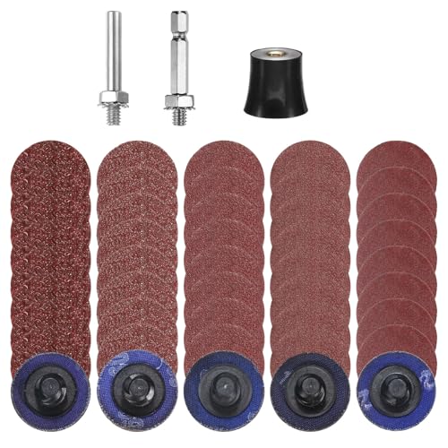 HARFINGTON 53-teiliges Schnellwechsel-Schleifscheiben-Set, 2,5 cm Rollverriegelung, Schleifscheiben mit 6,35 mm Schaft, Pad-Halter, Körnung 36/60/80/120/240, Oberflächenbehandlungsscheibe für Politur HARFINGTON 53-teiliges Schnellwechsel-Schleifscheiben-Set, 2,5 cm Rollverriegelung, Schleifscheiben mit 6,35 mm Schaft, Pad-Halter, Körnung 36/60/80/120/240, Oberflächenbehandlungsscheibe für Politur von HARFINGTON