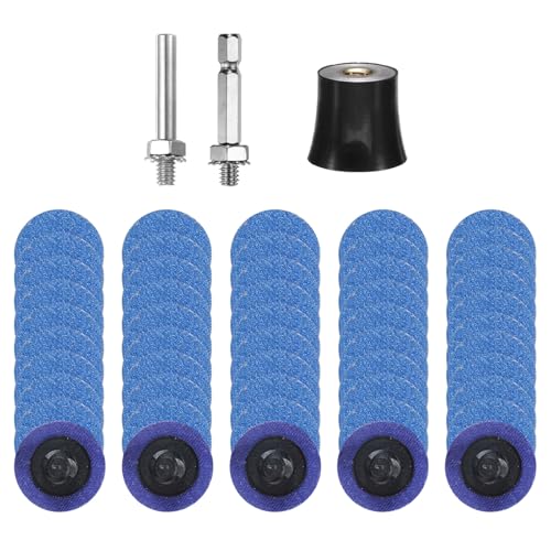 HARFINGTON 53-teiliges Schnellwechsel-Schleifscheiben-Set, 2,5 cm Rollverriegelung, Schleifscheiben mit 6,35 mm Schaft, Pad-Halter, P60-Körnung, Oberflächenbehandlungsscheibe für Politur HARFINGTON 53-teiliges Schnellwechsel-Schleifscheiben-Set, 2,5 cm Rollverriegelung, Schleifscheiben mit 6,35 mm Schaft, Pad-Halter, P60-Körnung, Oberflächenbehandlungsscheibe für Politur von HARFINGTON