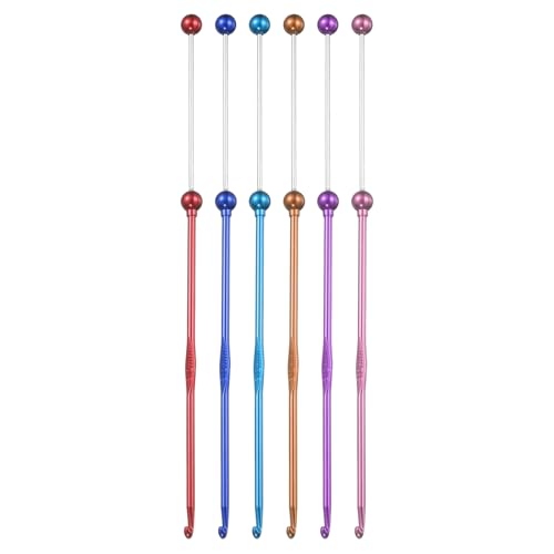 HARFINGTON 6 x 3 mm Perlen-Häkelnadeln, Metallmaterial, 18,7 cm, Garn-Stopfnadel für Heimhandwerk mit 6 Farben HARFINGTON 6 x 3 mm Perlen-Häkelnadeln, Metallmaterial, 18,7 cm, Garn-Stopfnadel für Heimhandwerk mit 6 Farben von HARFINGTON