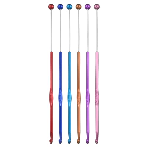 HARFINGTON 6 x 4 mm Perlen-Häkelnadeln, Metallmaterial, 18,4 cm, Garn-Stopfnadel für Heimhandwerk mit 6 Farben HARFINGTON 6 x 4 mm Perlen-Häkelnadeln, Metallmaterial, 18,4 cm, Garn-Stopfnadel für Heimhandwerk mit 6 Farben von HARFINGTON