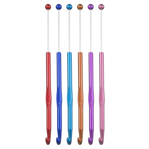 HARFINGTON 6 x 6 mm Perlen-Häkelnadeln, Metallmaterial, 18,4 cm, Garn-Stopfnadel für Heimhandwerk mit 6 Farben HARFINGTON 6 x 6 mm Perlen-Häkelnadeln, Metallmaterial, 18,4 cm, Garn-Stopfnadel für Heimhandwerk mit 6 Farben von HARFINGTON