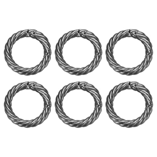 HARFINGTON 6 x Feder-O-Ringe, 1,9 cm, rund, Metall-Karabinerhaken, Kreis, Geschützmetall, Schlüsselanhänger, Schlüsselanhänger für Taschen, Handtaschen, Geldbörsen, Schlüsselanhänger HARFINGTON 6 x Feder-O-Ringe, 1,9 cm, rund, Metall-Karabinerhaken, Kreis, Geschützmetall, Schlüsselanhänger, Schlüsselanhänger für Taschen, Handtaschen, Geldbörsen, Schlüsselanhänger von HARFINGTON