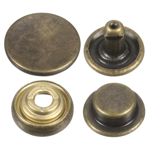 HARFINGTON 60 Sets Druckknöpfe, 17 mm, Metall-Schnappverschluss, Legierung, zum Aufnähen, für Tasche, Leder, Marine, Boot, Leinwand, Bronze von HARFINGTON