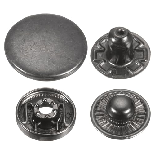 HARFINGTON 60 Sets Druckknöpfe, 17 mm, Metall-Schnappverschluss, Legierung, zum Aufnähen, für Taschen, Leder, Boot, Segeltuch, Pistole von HARFINGTON
