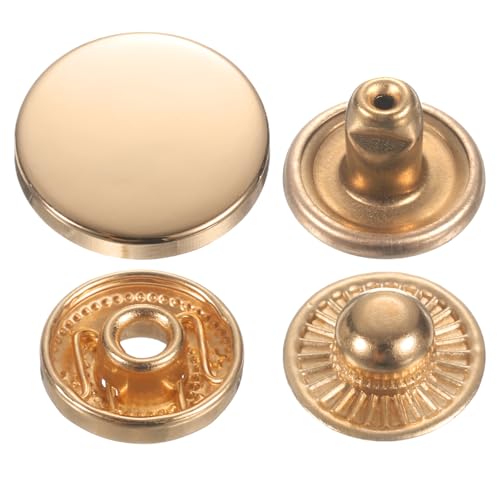 HARFINGTON 60 Sets Druckknöpfe, 17 mm, Metall-Schnappverschluss, Legierung, zum Aufnähen, für Taschen, Leder, Marine, Boot, Leinwand, Gold HARFINGTON 60 Sets Druckknöpfe, 17 mm, Metall-Schnappverschluss, Legierung, zum Aufnähen, für Taschen, Leder, Marine, Boot, Leinwand, Gold von HARFINGTON