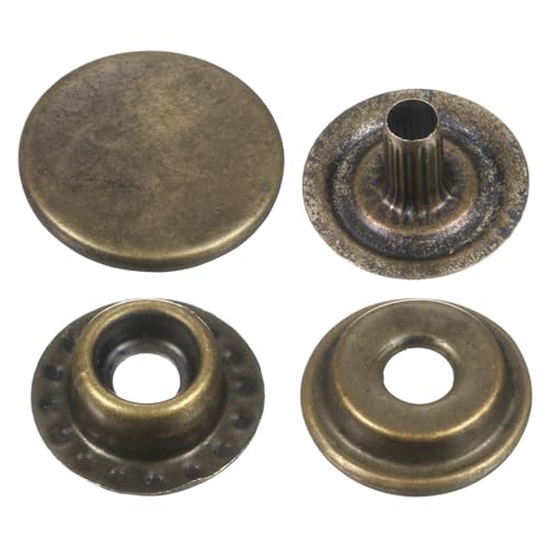 HARFINGTON 60 Sets Druckknöpfe für Kappen, 12,5 mm, Metall-Schnappverschluss, Legierung, zum Aufnähen, für Taschen, Leder, Marine, Boot, Leinwand, Bronze HARFINGTON 60 Sets Druckknöpfe für Kappen, 12,5 mm, Metall-Schnappverschluss, Legierung, zum Aufnähen, für Taschen, Leder, Marine, Boot, Leinwand, Bronze von HARFINGTON