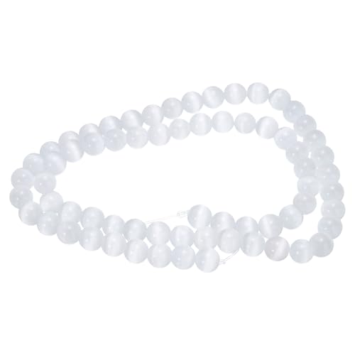HARFINGTON 65 Stück cremeweiße Katzenaugen-Steinperlen, 6 mm, rund, glatt, Edelstein-Kristall, lose Perlen für Schmuckherstellung, Armbänder, Halsketten, Ohrringe, DIY HARFINGTON 65 Stück cremeweiße Katzenaugen-Steinperlen, 6 mm, rund, glatt, Edelstein-Kristall, lose Perlen für Schmuckherstellung, Armbänder, Halsketten, Ohrringe, DIY von HARFINGTON
