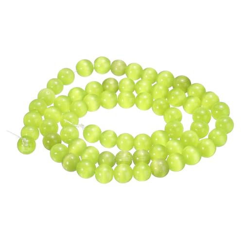 HARFINGTON 65 Stück hellmarinegrüne Katzenaugen-Steinperlen, 6 mm, rund, glatt, Edelstein-Kristall, lose Perlen für Schmuckherstellung, Armbänder, Halsketten, Ohrringe, DIY HARFINGTON 65 Stück hellmarinegrüne Katzenaugen-Steinperlen, 6 mm, rund, glatt, Edelstein-Kristall, lose Perlen für Schmuckherstellung, Armbänder, Halsketten, Ohrringe, DIY von HARFINGTON