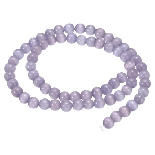 HARFINGTON 65 Stück hellviolette Katzenaugen-Steinperlen, 6 mm, rund, glatt, Edelstein-Kristall, lose Perlen für Schmuckherstellung, Armbänder, Halsketten, Ohrringe, DIY HARFINGTON 65 Stück hellviolette Katzenaugen-Steinperlen, 6 mm, rund, glatt, Edelstein-Kristall, lose Perlen für Schmuckherstellung, Armbänder, Halsketten, Ohrringe, DIY von HARFINGTON